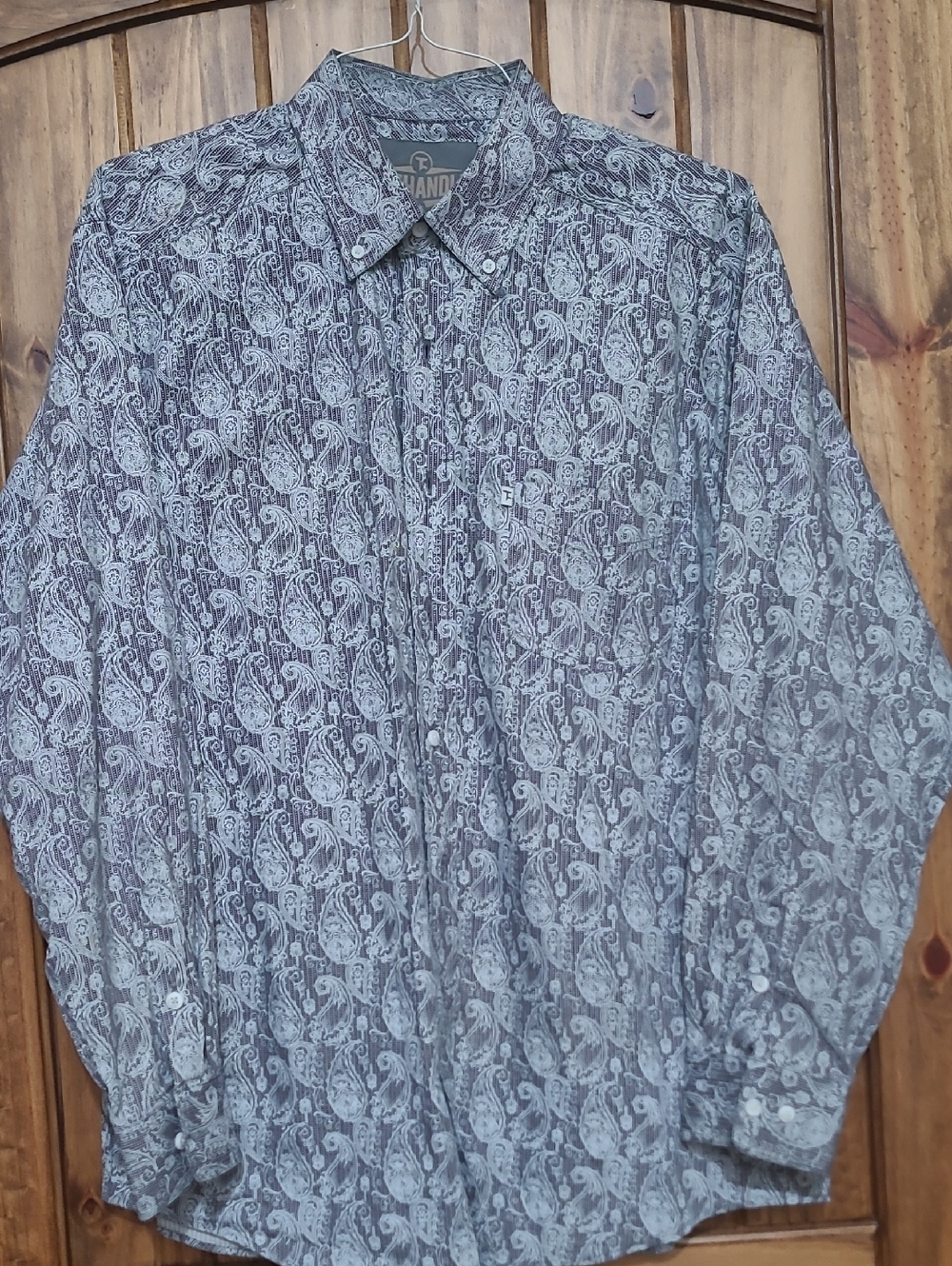 Panhandle Tuf Cooper Paisley Button-Up Shirt. Size L